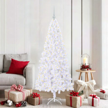 Berkfield Artificial Christmas Tree with Stand White 180 cm PVC and Steel