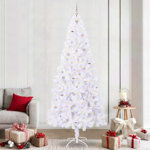 Berkfield Artificial Christmas Tree with Stand White 240 cm PVC and Steel
