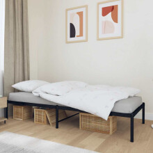 Berkfield Metal Bed Frame without Mattress Black 90x190cm