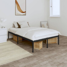 Berkfield Metal Bed Frame without Mattress Black 120x190cm