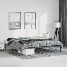 Berkfield Metal Bed Frame without Mattress Black 193x203cm