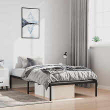 Berkfield Metal Bed Frame without Mattress Black 100x200cm