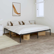 Berkfield Metal Bed Frame without Mattress Black 200x200cm