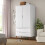 Berkfield Wardrobe MOLDE White 90x55x175 cm Solid Wood Pine 1
