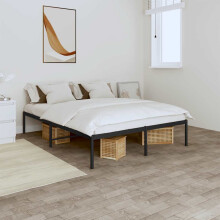 Berkfield Metal Bed Frame without Mattress Black 140x200cm