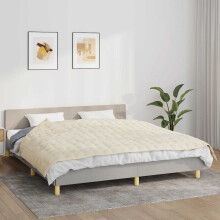 Berkfield Weighted Blanket Light Cream 155x220 cm 11 kg Fabric