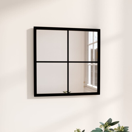 Berkfield Wall Mirror Black 40x40 cm Metal