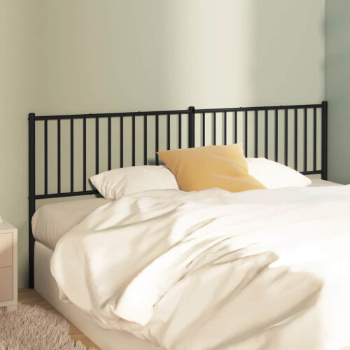 Berkfield Metal Replace Headboard Black 193 cm