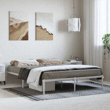 Berkfield Metal Bed Frame without Mattress White 150x200cm