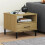 Berkfield Bedside Table with Metal Legs Brown Solid Wood Pine OSLO 1