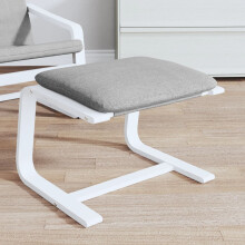 Berkfield Footstool Light Grey 51x41x40 cm Fabric