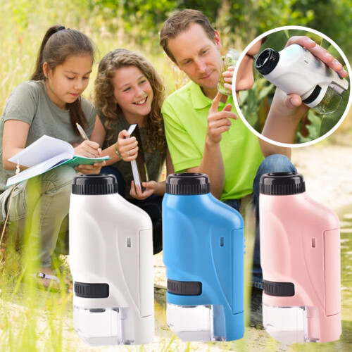 Pocket Microscope with LED Light, 60x120x Handheld Mini Magnifier for Kids Learning and Exploration 2