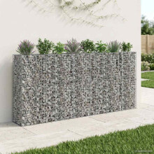 Berkfield Gabion Raised Bed 4 pcs Silver 330 x 50 x 150 cm