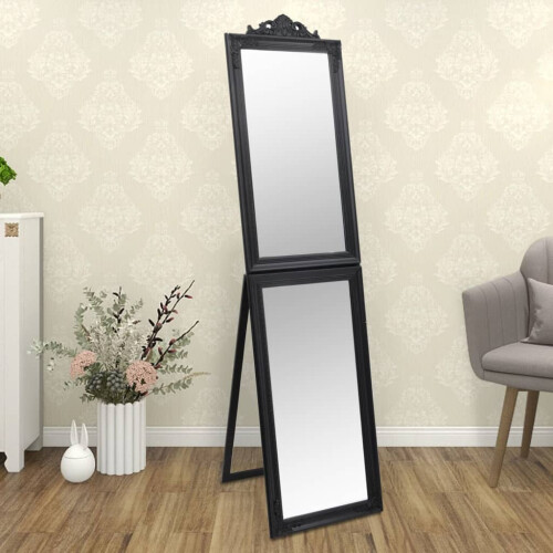 Berkfield Free-Standing Mirror Black 45x180 cm