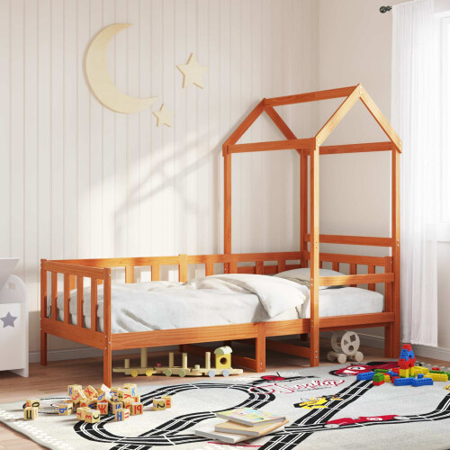 Berkfield Day Bed Set 2 pcs Wax Brown Solid Pine Wood