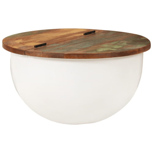 Berkfield Coffee Table White 50x27 cm Solid Wood Reclaimed