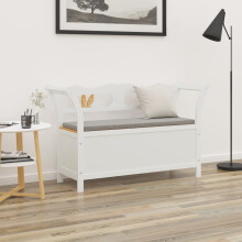 Berkfield Bench White 107x45x75.5 cm Solid Wood Fir