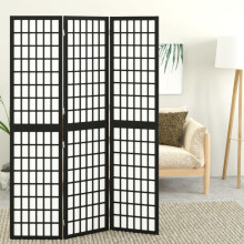 Berkfield Folding 3-Panel Room Divider Japanese Style 120x170 cm Black