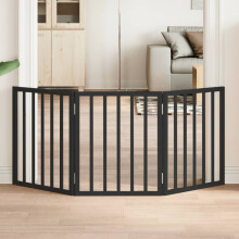 Berkfield Dog Gate Foldable 3 Panels Black 150 cm Poplar Wood
