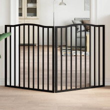 Berkfield Dog Gate Foldable 2 Panels Black 160 cm Poplar Wood