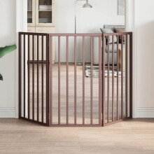 Berkfield Dog Gate Foldable 3 Panels Brown 150 cm Poplar Wood