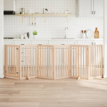 Berkfield Dog Gate with Door Foldable 6 Panels 300 cm Poplar Wood