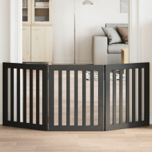 Berkfield Dog Gate Foldable 3 Panels Black 150 cm Poplar Wood