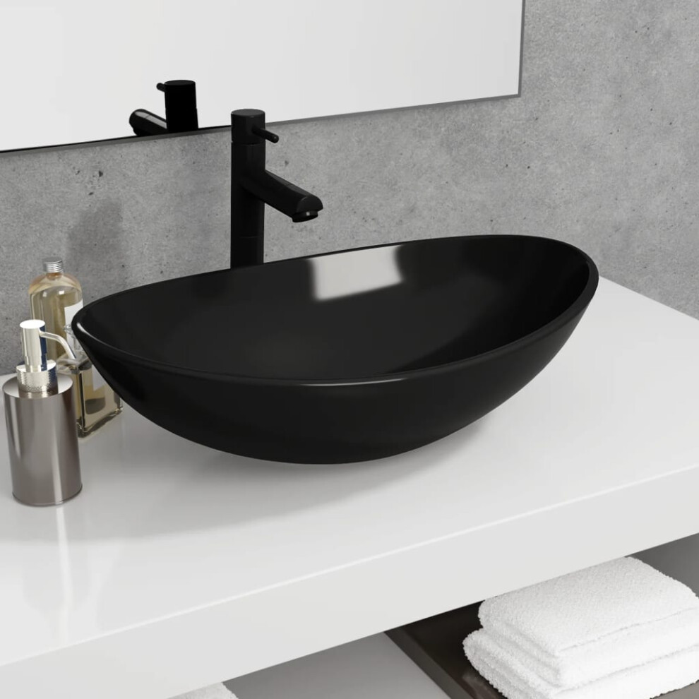 Photos - Bathroom Sink Berkfield Basin Tempered Glass 54.5x35x15.5 cm Black