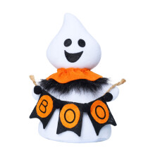 Mysterieuze witte spookachtige knuffelpop thuis gelaagde-Oranje