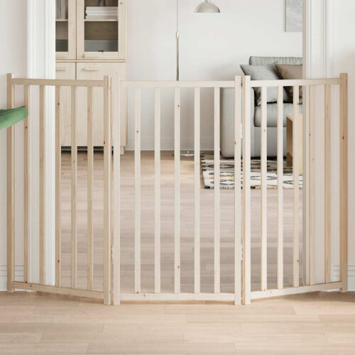 Berkfield Dog Gate Foldable 3 Panels 150 cm Solid Wood Fir