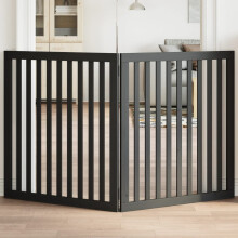 Berkfield Dog Gate Foldable 2 Panels Black 160 cm Poplar Wood