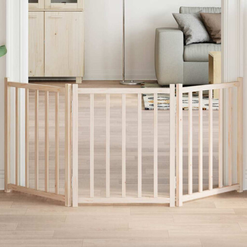 Berkfield Dog Gate Foldable 3 Panels 150 cm Solid Wood Fir