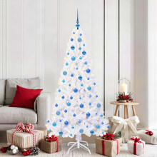 Berkfield Artificial Christmas Tree with Stand White 180 cm PVC and Steel