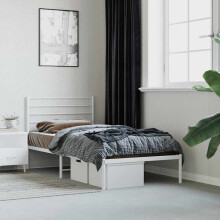Berkfield Metal Bed Frame without Mattress with Headboard White 80x200cm