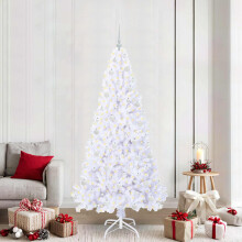 Berkfield Artificial Christmas Tree with Stand White 210 cm PVC and Steel