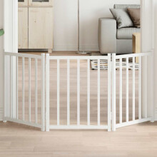 Berkfield Dog Gate Foldable 3 Panels White 150 cm Solid Wood Fir