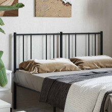 Berkfield Metal Replace Headboard Black 140 cm