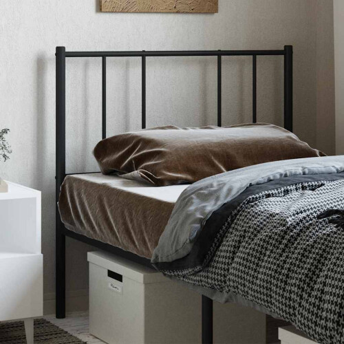 Berkfield Metal Replace Headboard Black 90 cm