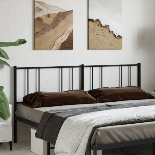 Berkfield Metal Replace Headboard Black 200 cm