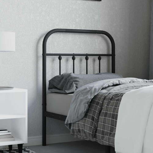 Berkfield Metal Replace Headboard Black 75 cm