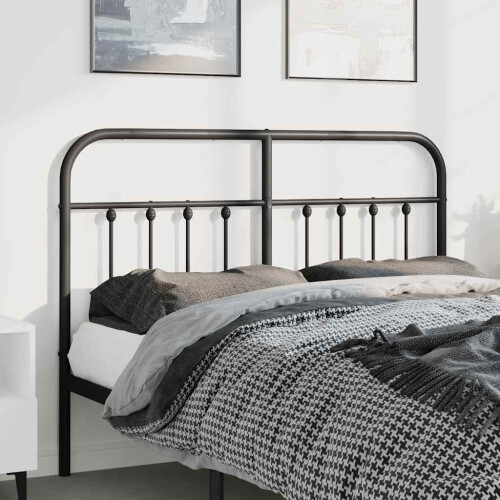 Berkfield Metal Replace Headboard Black 150 cm