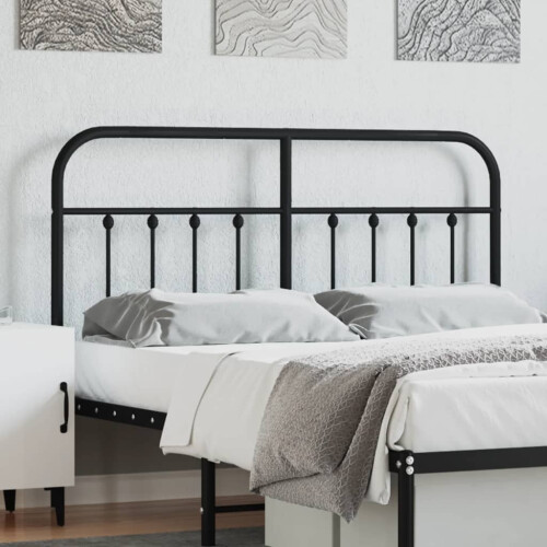 Berkfield Metal Replace Headboard Black 140 cm