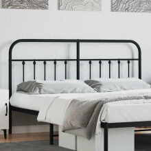 Berkfield Metal Replace Headboard Black 160 cm