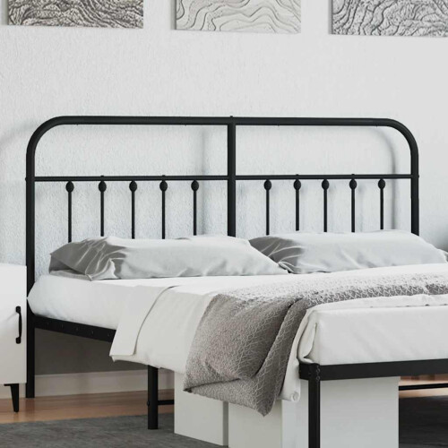 Berkfield Metal Replace Headboard Black 160 cm