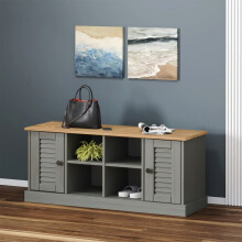 Berkfield Shoe Bench VIGO Grey 106x35x45 cm Solid Wood Pine