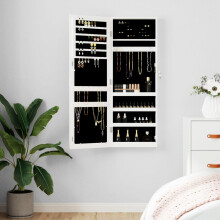 Berkfield Mirror Jewellery Cabinet Wall Mounted White 37.5x10x106 cm