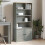 Berkfield Bookcase VIGO Grey 85x35x170 cm Solid Wood Pine 1