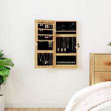 Berkfield Mirror Jewellery Cabinet with LED Lights Wall Mounted