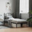 Berkfield Metal Bed Frame without Mattress with Headboard Black 90x200cm 1