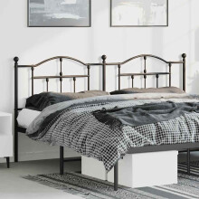 Berkfield Metal Replace Headboard Black 193 cm